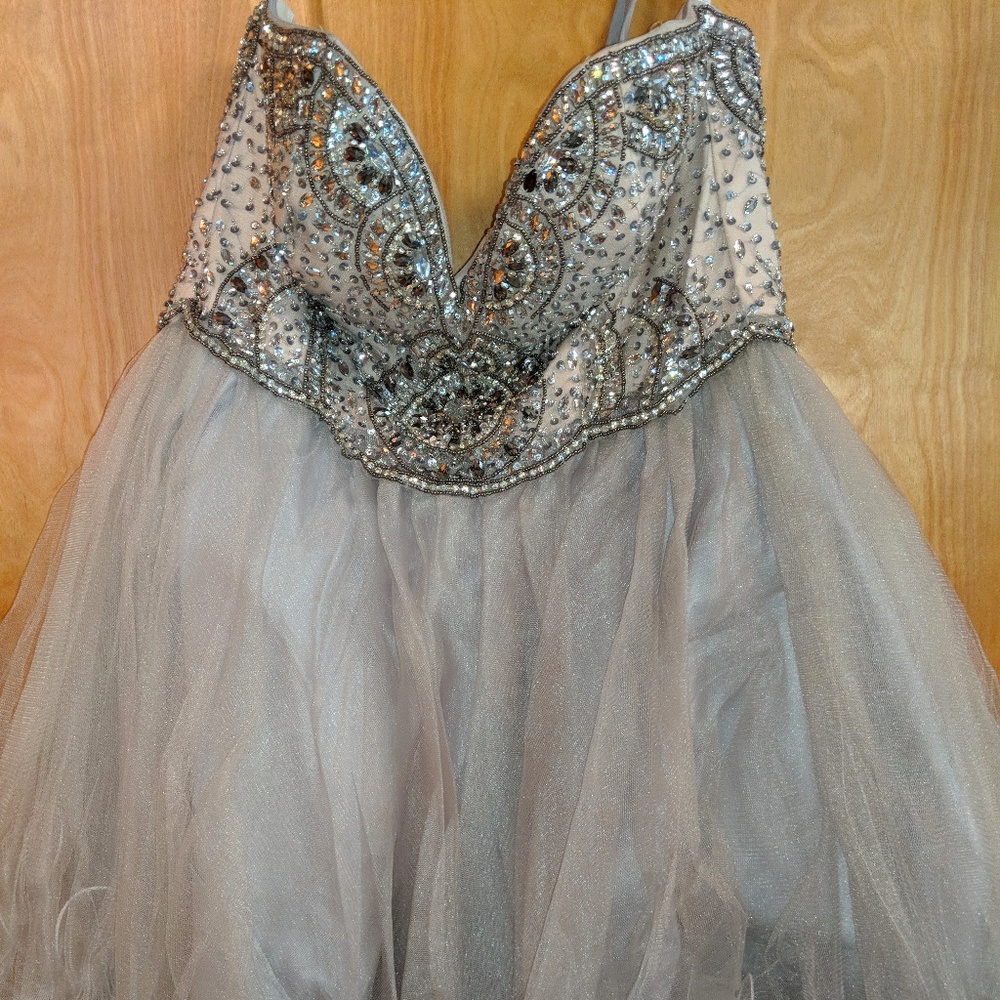 Grey Terani Couture Dress